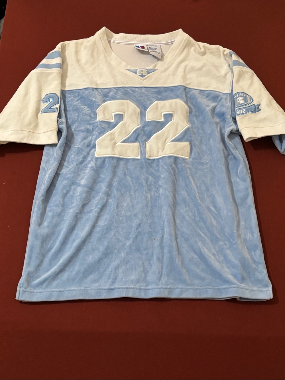 Russell Athletic Light Blue & White Number 22 Jersey Tee